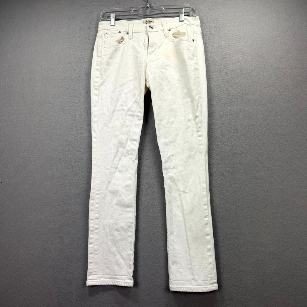 J.CREW Slim Broken-In Boyfriend Jeans Womens 29x27* White Denim Pants Straight